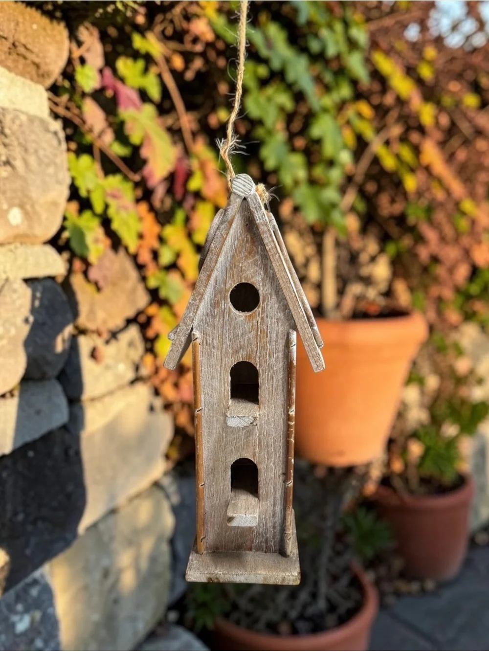 CURATED Rustic Wooden Birdhouse